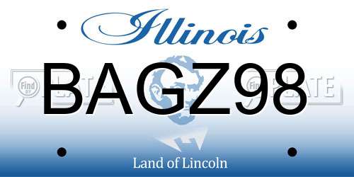 BAGZ98 Illinois License Plate