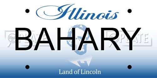 BAHARY Illinois License Plate