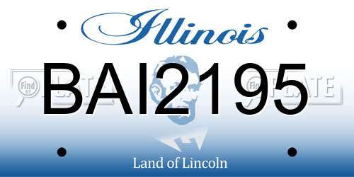 BAI2195 Illinois License Plate