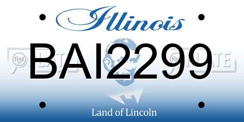 BAI2299 Illinois License Plate