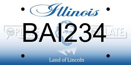 BAI234 Illinois License Plate