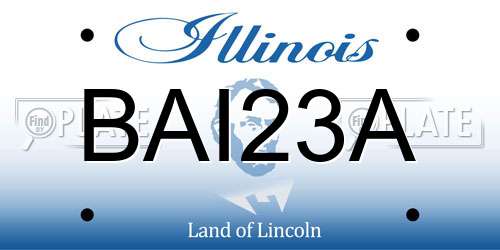 BAI23A Illinois License Plate