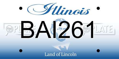 BAI261 Illinois License Plate