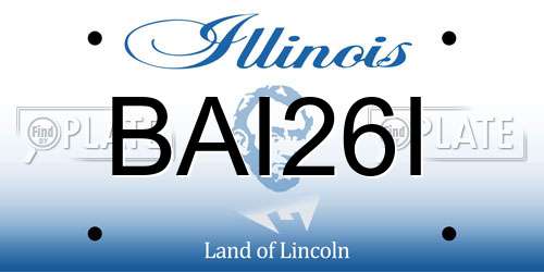 BAI26I Illinois License Plate