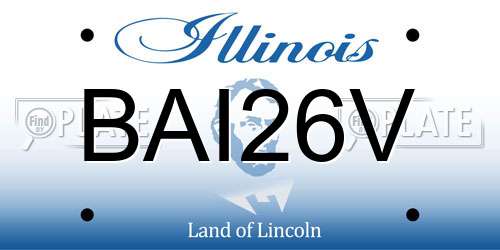 BAI26V Illinois License Plate