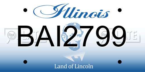 BAI2799 Illinois License Plate