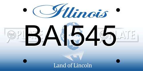 BAI545 Illinois License Plate