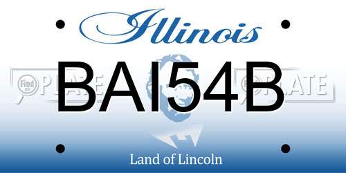 BAI54B Illinois License Plate