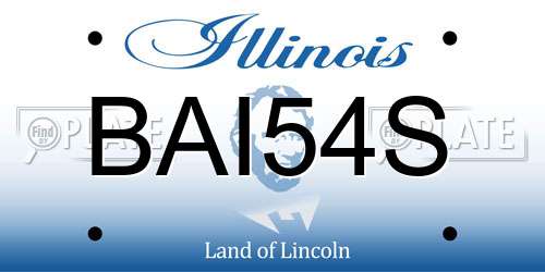 BAI54S Illinois License Plate