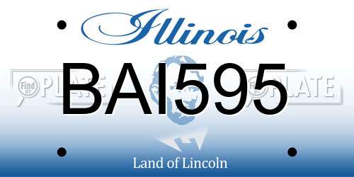 BAI595 Illinois License Plate