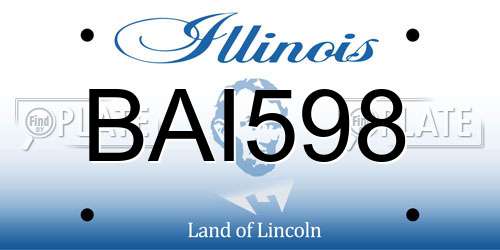 BAI598 Illinois License Plate