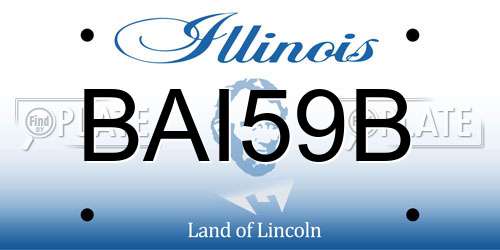 BAI59B Illinois License Plate