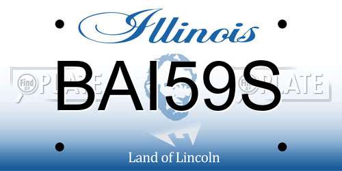 BAI59S Illinois License Plate