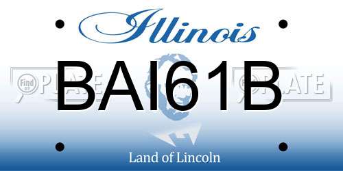 BAI61B Illinois License Plate