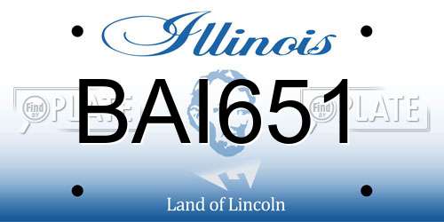 BAI651 Illinois License Plate