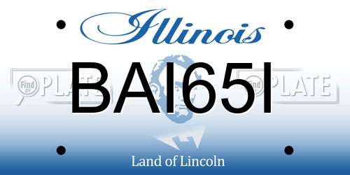 BAI65I Illinois License Plate