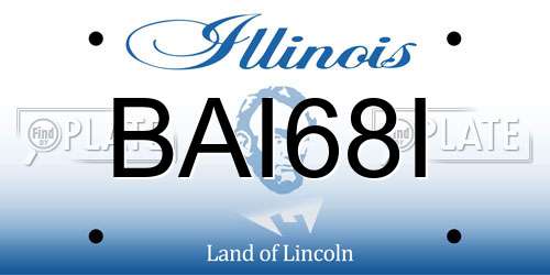 BAI68I Illinois License Plate