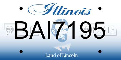 BAI7195 Illinois License Plate