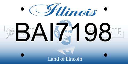 BAI7198 Illinois License Plate