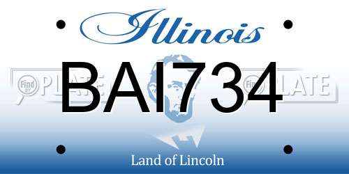 BAI734 Illinois License Plate