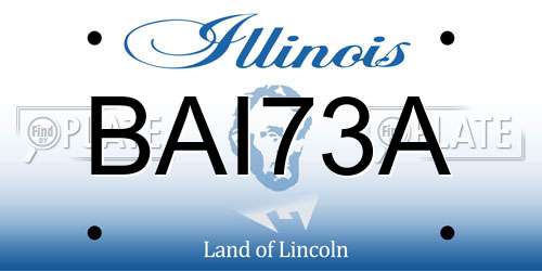 BAI73A Illinois License Plate