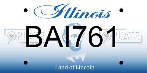 BAI761 Illinois License Plate