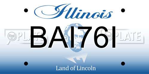 BAI76I Illinois License Plate