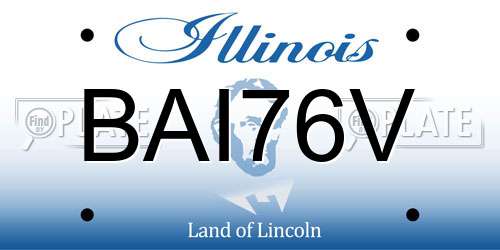 BAI76V Illinois License Plate