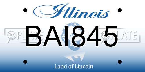 BAI845 Illinois License Plate