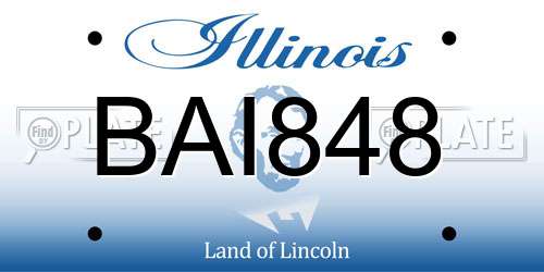 BAI848 Illinois License Plate