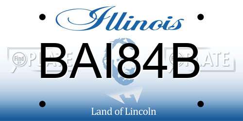 BAI84B Illinois License Plate