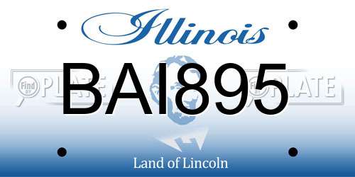 BAI895 Illinois License Plate