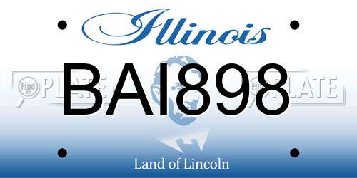 BAI898 Illinois License Plate