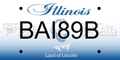 BAI89B Illinois License Plate