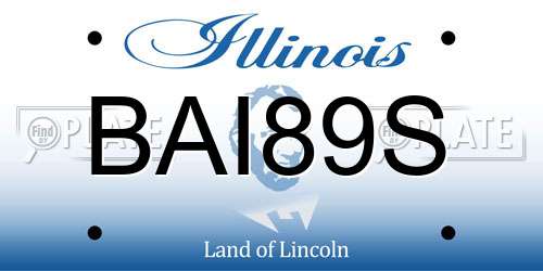 BAI89S Illinois License Plate