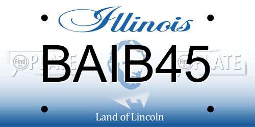 BAIB45 Illinois License Plate