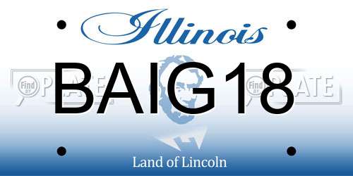BAIG18 Illinois License Plate