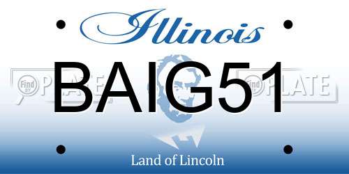 BAIG51 Illinois License Plate