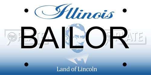 BAILOR Illinois License Plate