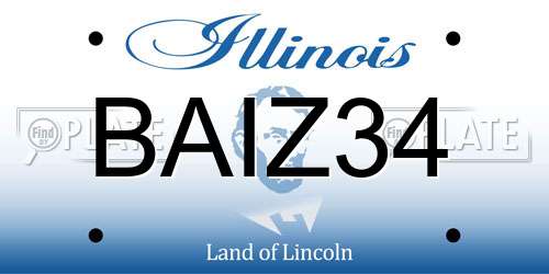 BAIZ34 Illinois License Plate