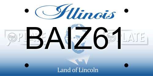 BAIZ61 Illinois License Plate