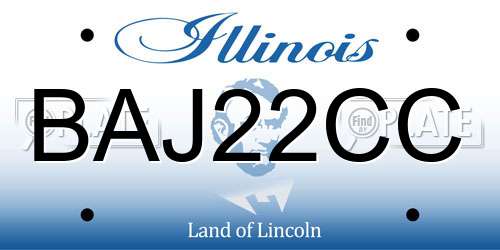 BAJ22CC Illinois License Plate