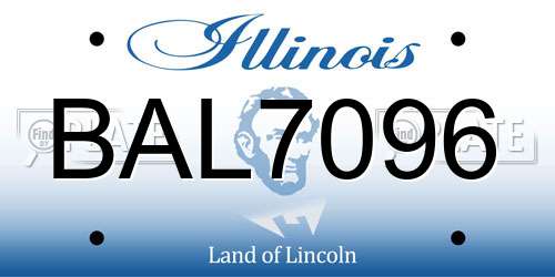 BAL7096 Illinois License Plate