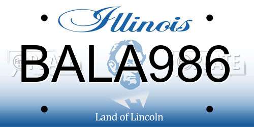 BALA986 Illinois License Plate