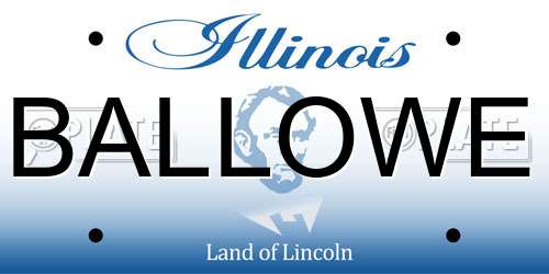 BALLOWE Illinois License Plate