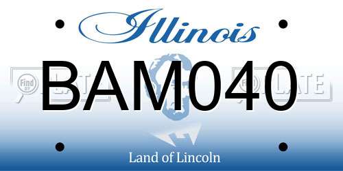 BAM040 Illinois License Plate