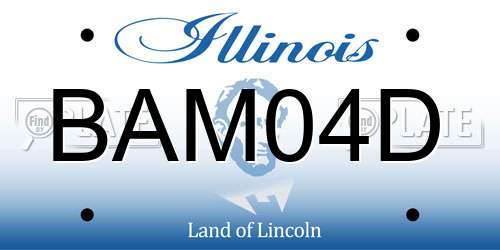 BAM04D Illinois License Plate