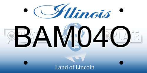 BAM04O Illinois License Plate