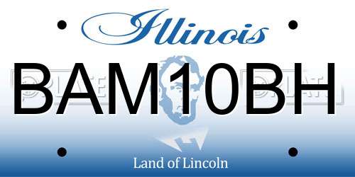 BAM10BH Illinois License Plate