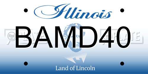 BAMD40 Illinois License Plate